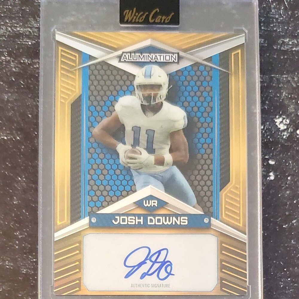 Josh Downs 2023 Wild Card Alumination Gold Shimmer Rookie Auto /50 Colts